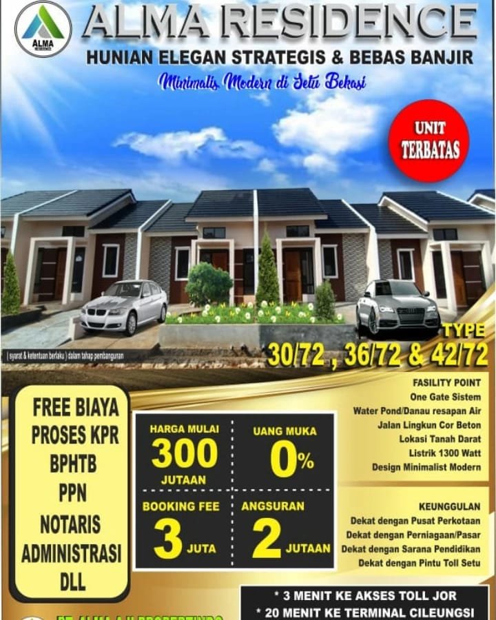 CLUSTER MINIMALIS MODERN ALMA RESIDENCE TANPA DP - 7