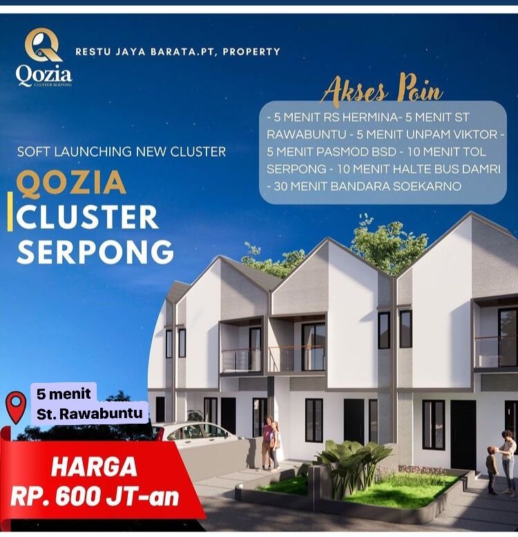 Rumah 2 Lantai Harga 1 Lantai " QOZIA CLUSTER SERPONG " Rumah Termurah Se Kota Tangerang Selatan - 2