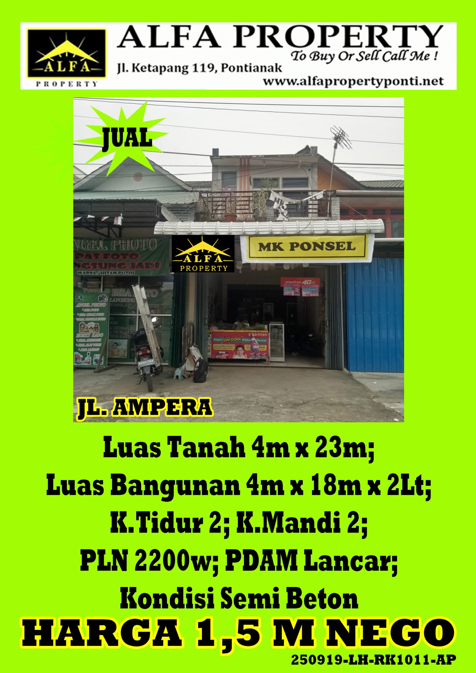 Ruko Ampera, Pontianak, Kalimantan Barat - 1