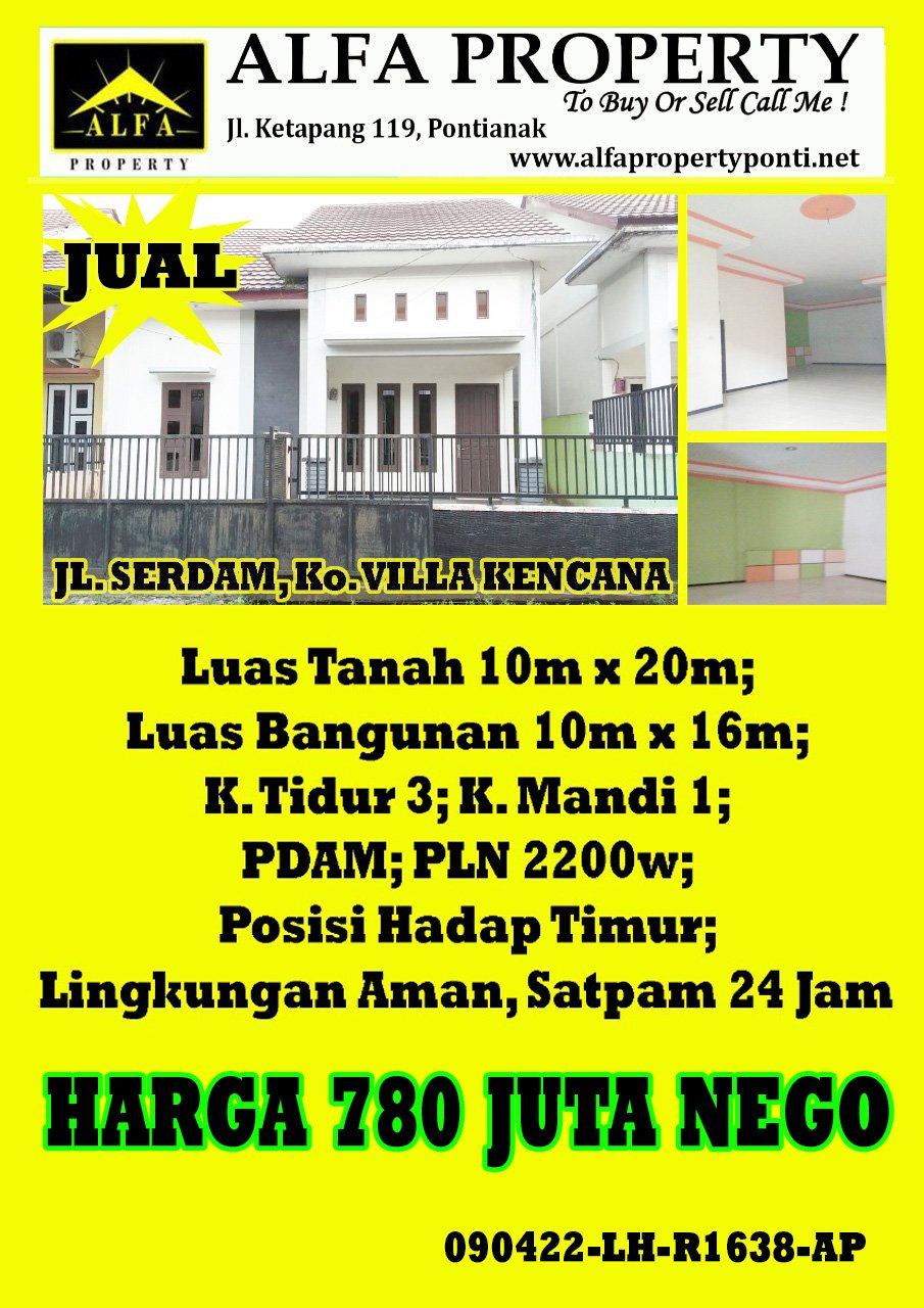 Rumah Villa Kencana, Serdam, Pontianak, Kalimantan Barat - 1