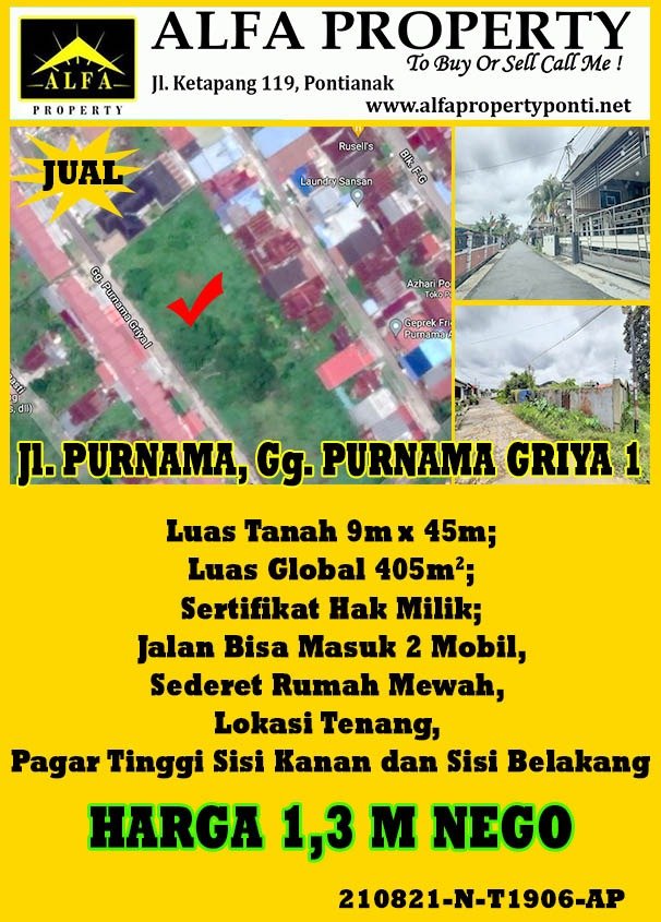 Tanah Purnama, Gg. Purnama Griya 1, Pontianak, Kalimantan Barat - 1