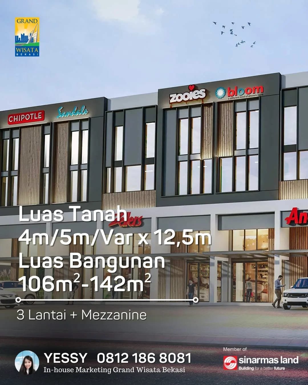 New Westfield Beli Ruko 3 Lantai Bonus 1 Lantai cuma Harga mulai 2M an - 4