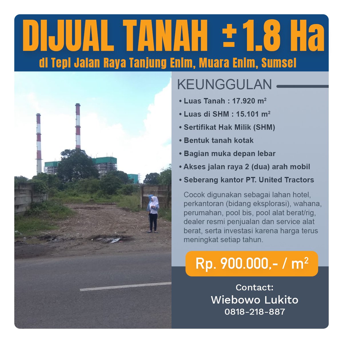 Dijual Tanah ±1,8 Ha di Tepi Jalan Raya Tanjung Enim, Muara Enim, Sumsel - 2