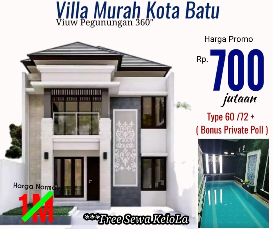 Rumah Hunian minimalis murah 2 Lantai 375 JUTA di Kota BATU dekat  Jatim Park 3. - 8