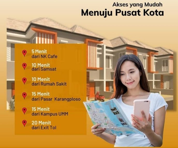 DIJUAL Perumahan sebelah Pizza Hut 2 lantai 395jt type 60 lokasi 0 Aspal di malang - 9