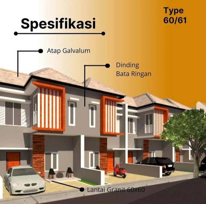 DIJUAL Perumahan sebelah Pizza Hut 2 lantai 395jt type 60 lokasi 0 Aspal di malang - 12