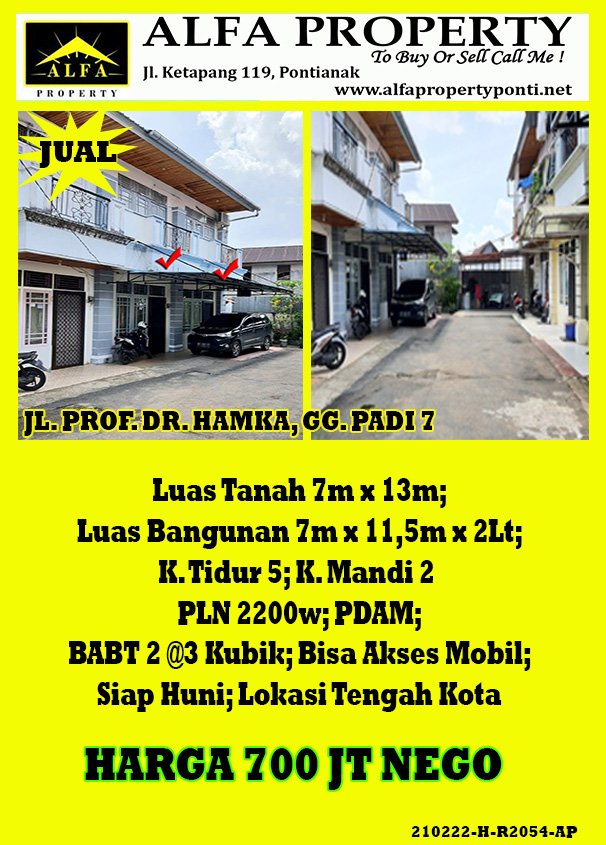Rumah Gg. Padi 7, Pontianak, Kalimantan Barat - 1