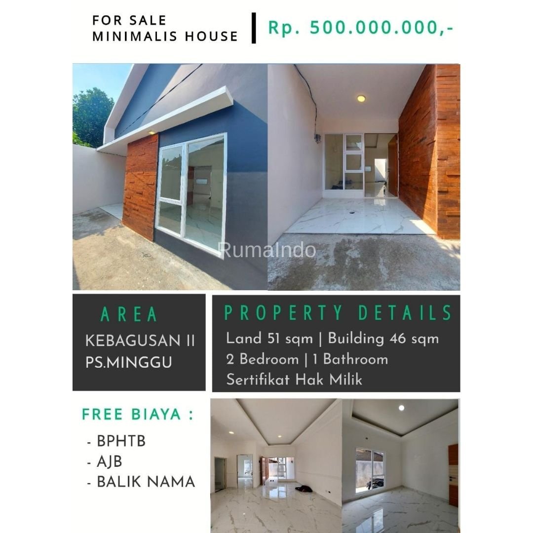 Dijual Murah Rumah Baru di Kebagusan Dekat Ragunan Jakarta Selatan - 4