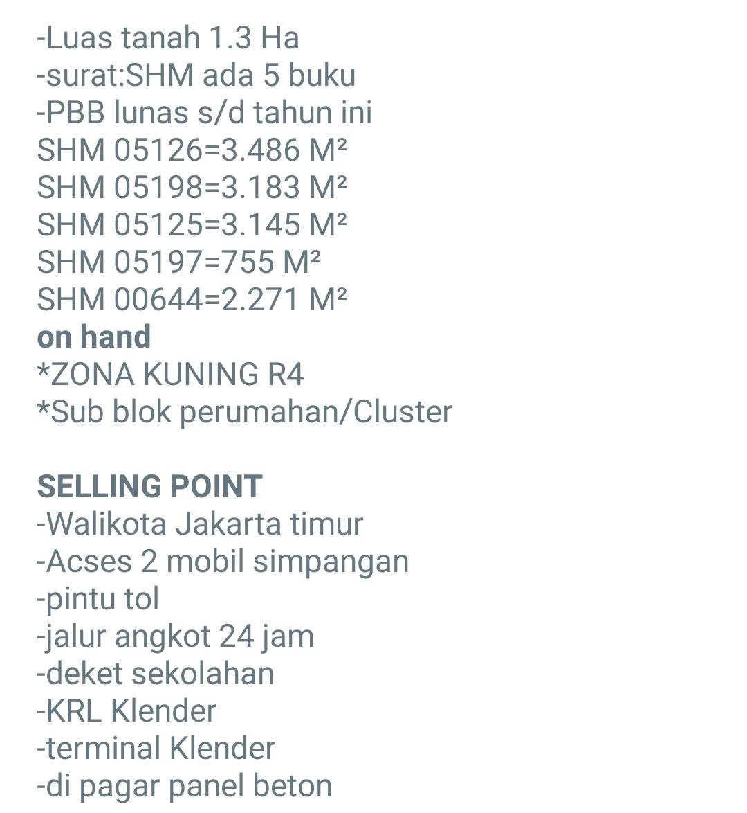 DIJUAL CEPAT TANAH SHM AKSES MUDAH PENGGILINGAN JAKARTA TIMUR - 2