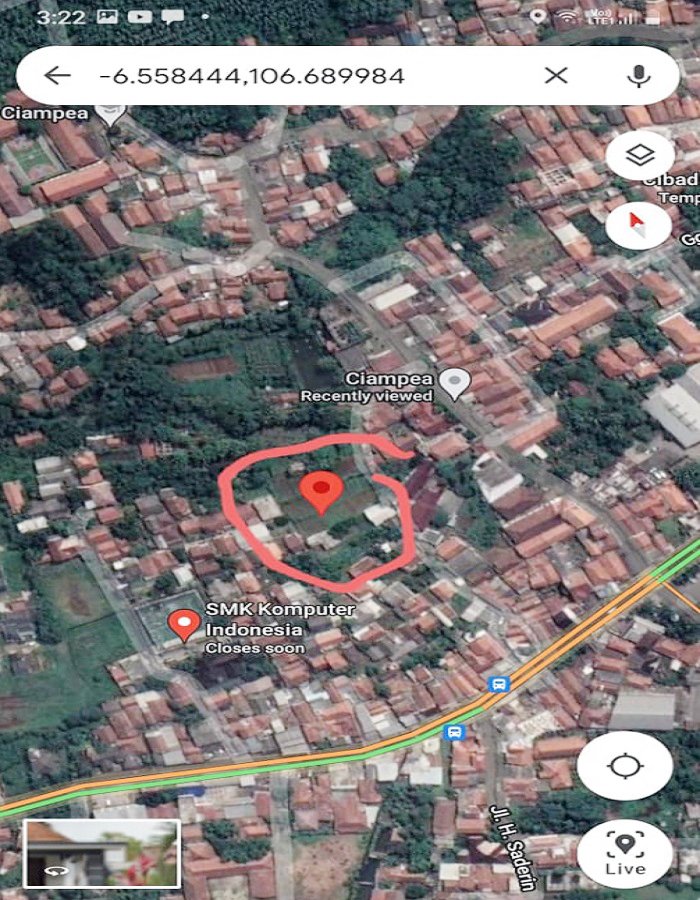 Tanah Dijual Dekat SMA Negeri 1 Ciampea Bogor, Kampus IPB Dramaga Bogor, Kampoeng Wisata Cinangneng Bogor - 4