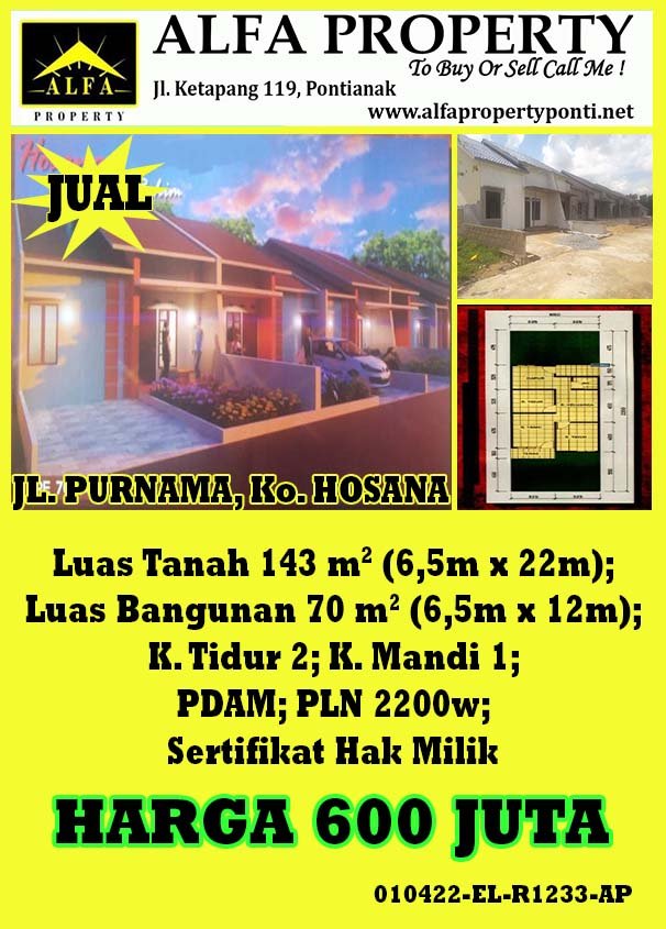Rumah Hosana, Purnama, Pontianak, Kalimantan Barat - 1