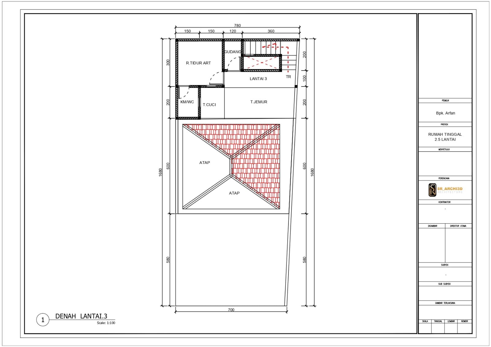 Dijual Murah Rumah Mewah Ada Rooftop di Kebagusan Jakarta Selatan - 7