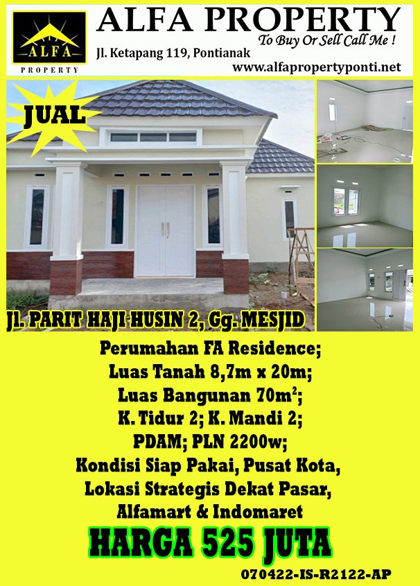 Rumah Parit Haji Husin 2, Gg. Mesjid, Pontianak, Kalimantan Barat - 1