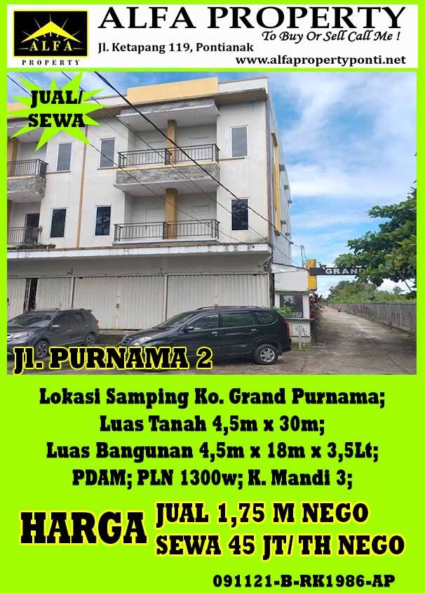 Ruko Purnama 2, Pontianak, Kalimantan Barat - 1