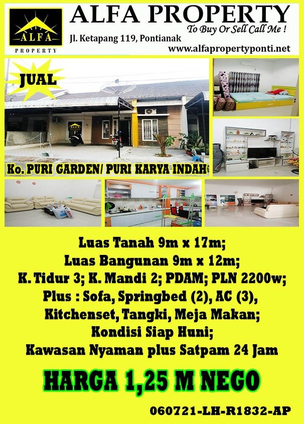 Rumah Puri Garden / Puri Karya Indah, Pontianak, Kalimantan Barat - 1