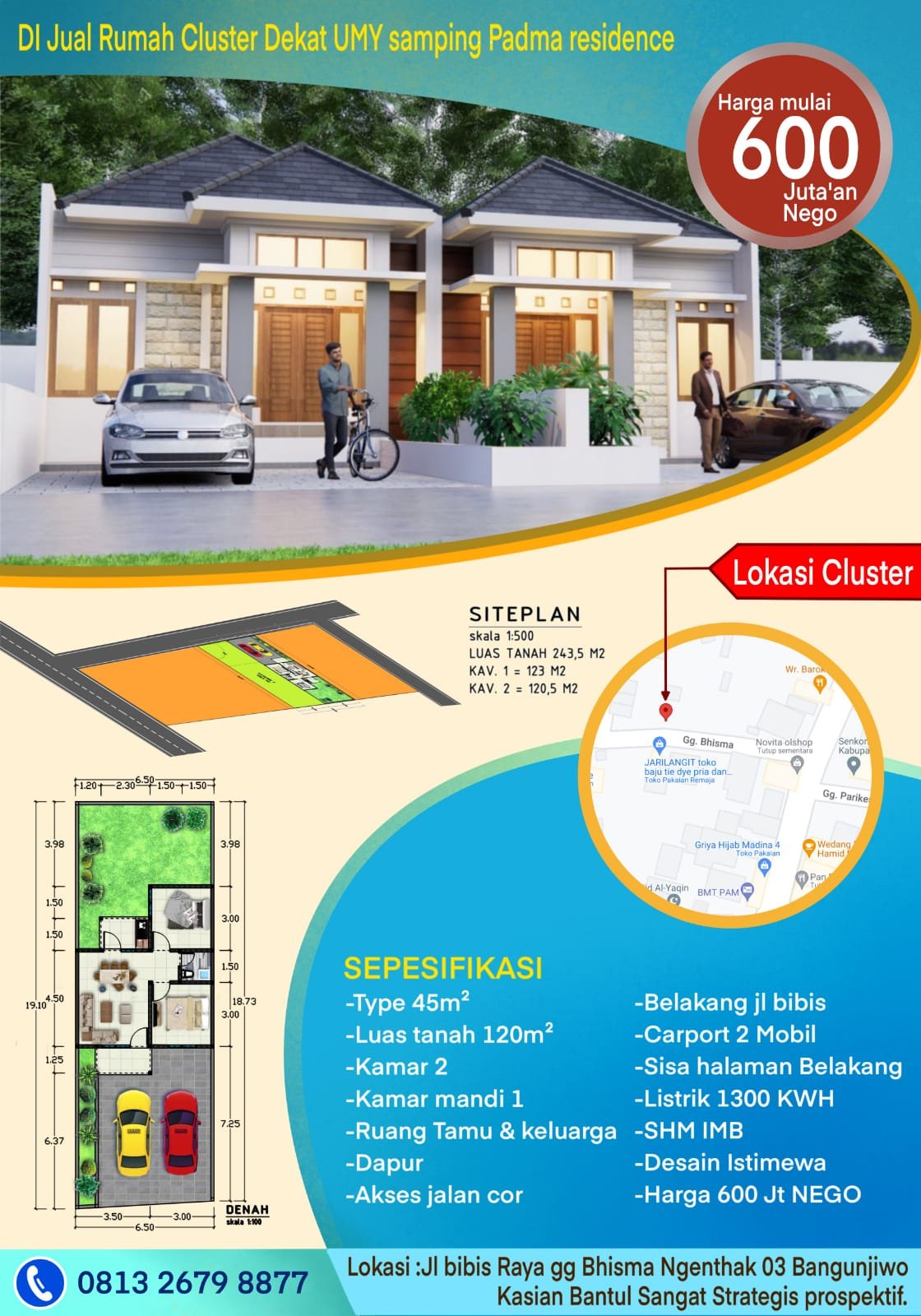 Dijual Rumah Cluster di Yogyakarta Dekat UMY, UNJANI Yogyakarta, Kampus AMA Yogyakarta, Lapangan Kasihan Bantul - 5