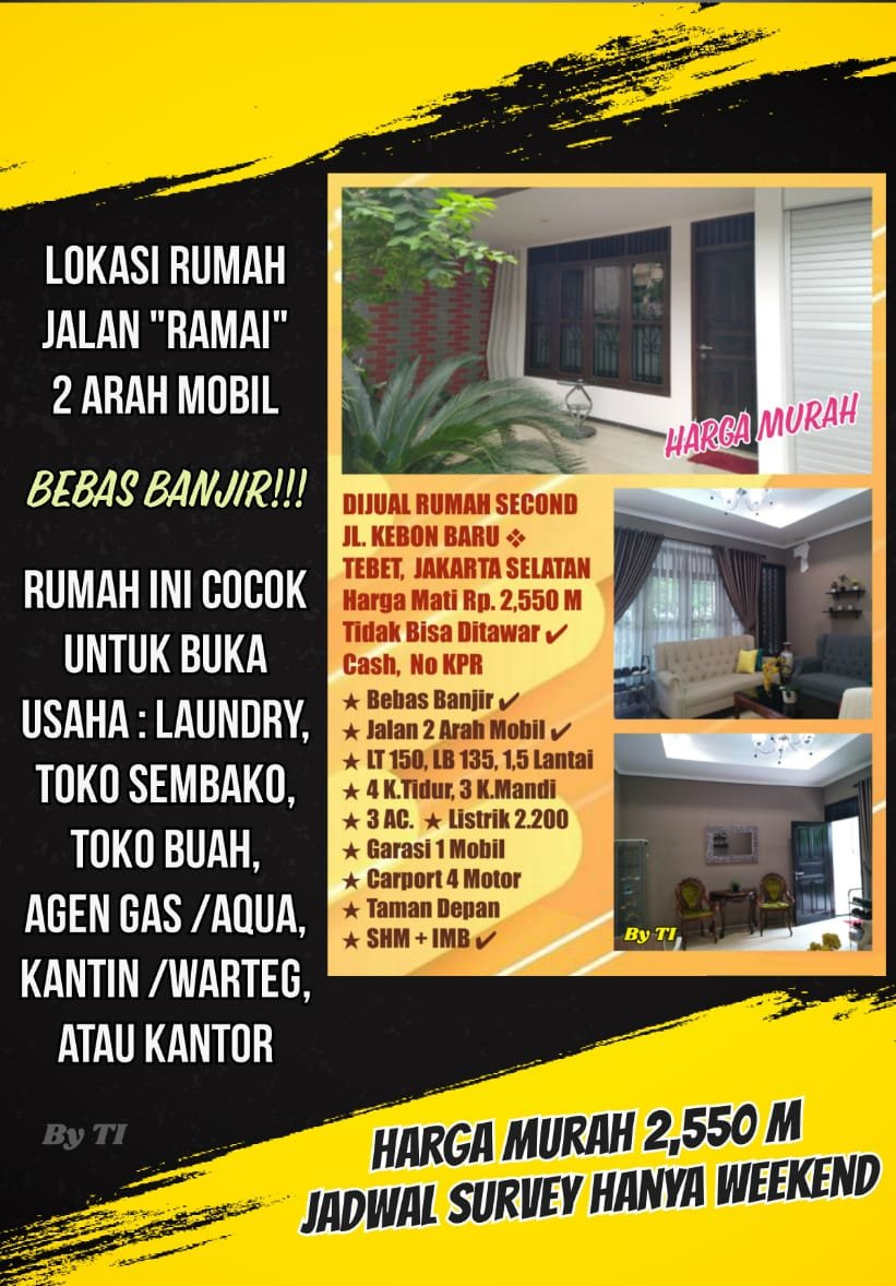 Dijual Murah Rumah di Jln Kebon Baru Asem Baris Tebet Jakarta Selatan - 2