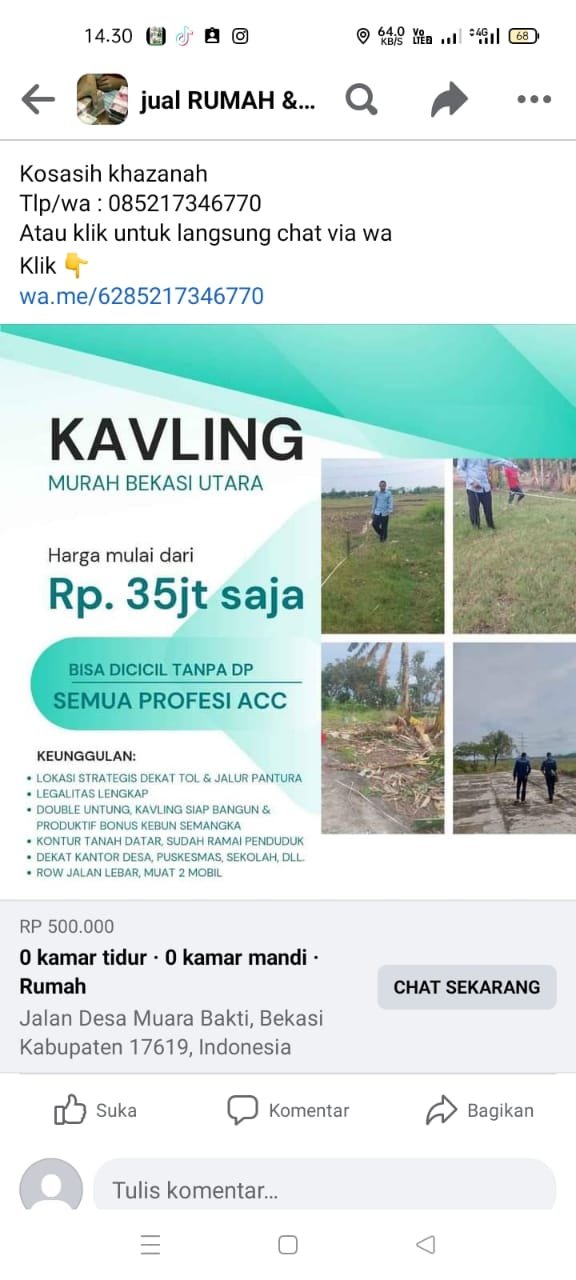 Investasi Tanah Kavling Murah Bekasi Cicilan Mulai dari 700 ribu-an - 3