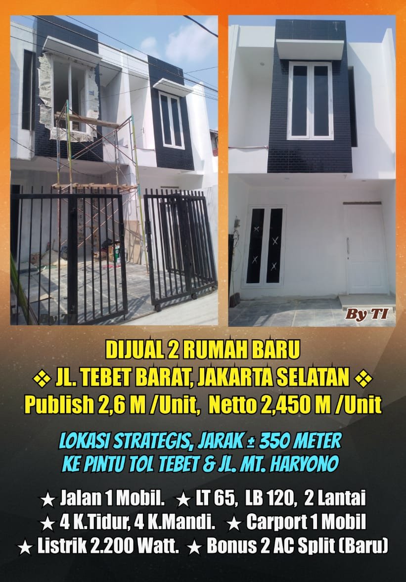 Dijual Murah Rumah Baru di Jln Tebet Barat Jakarta Selatan - 3