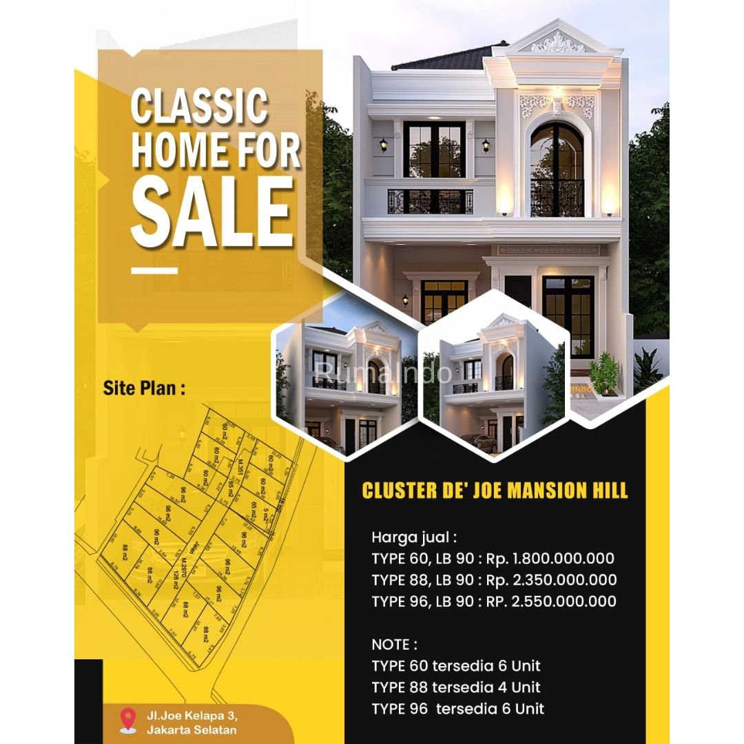 Dijual Rumah Cluster DEJOE Mansion Hill Jagakarsa Jakarta Selatan - 4