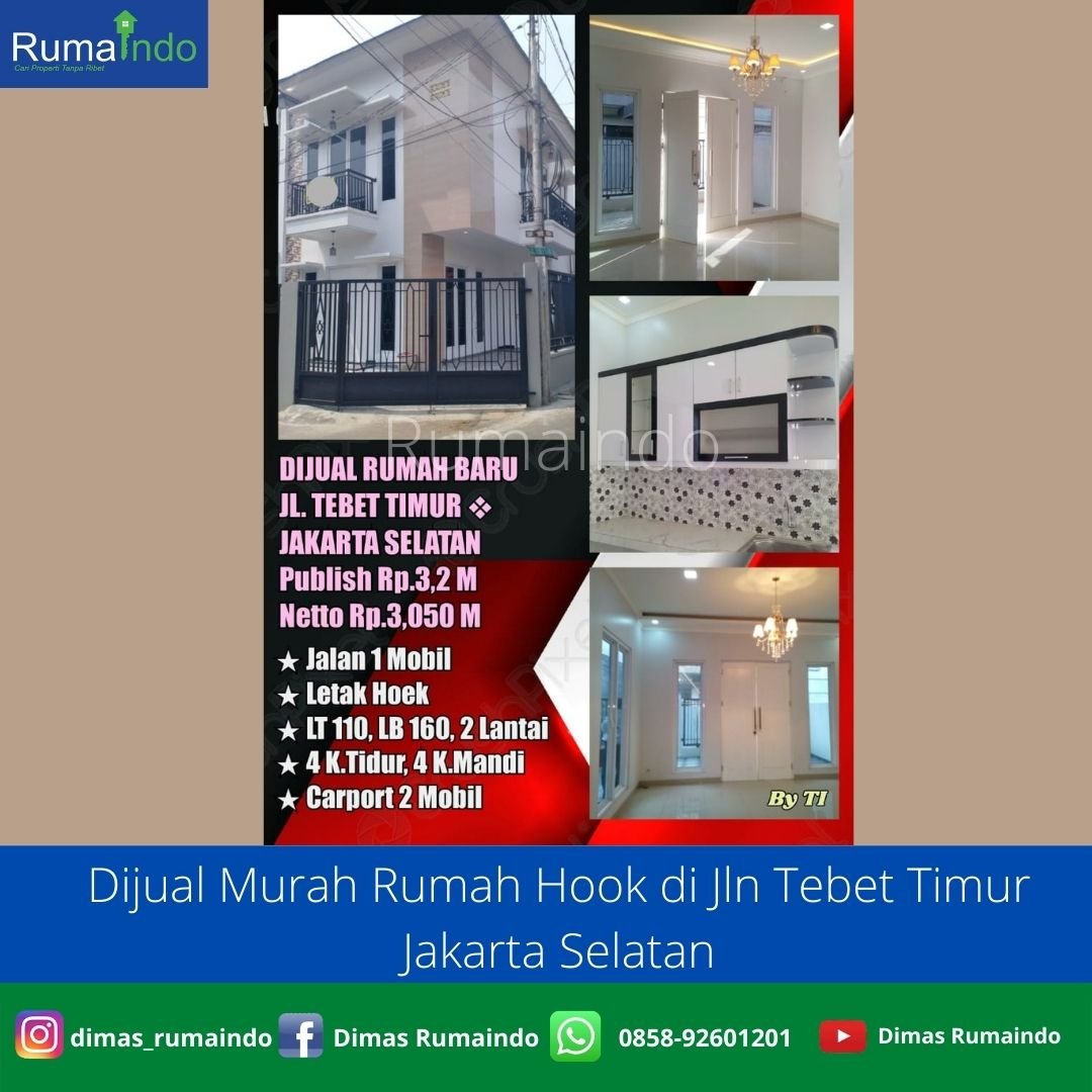 Dijual Murah Rumah Hook di Jln Tebet Timur Jakarta Selatan - 1