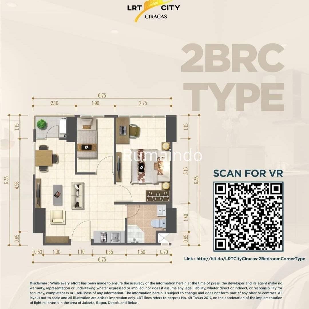Dijual Murah Apartemen Urban Signature LRT City Ciracas Jakarta Timur - 7