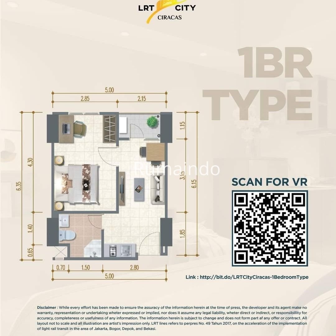 Dijual Murah Apartemen Urban Signature LRT City Ciracas Jakarta Timur - 6