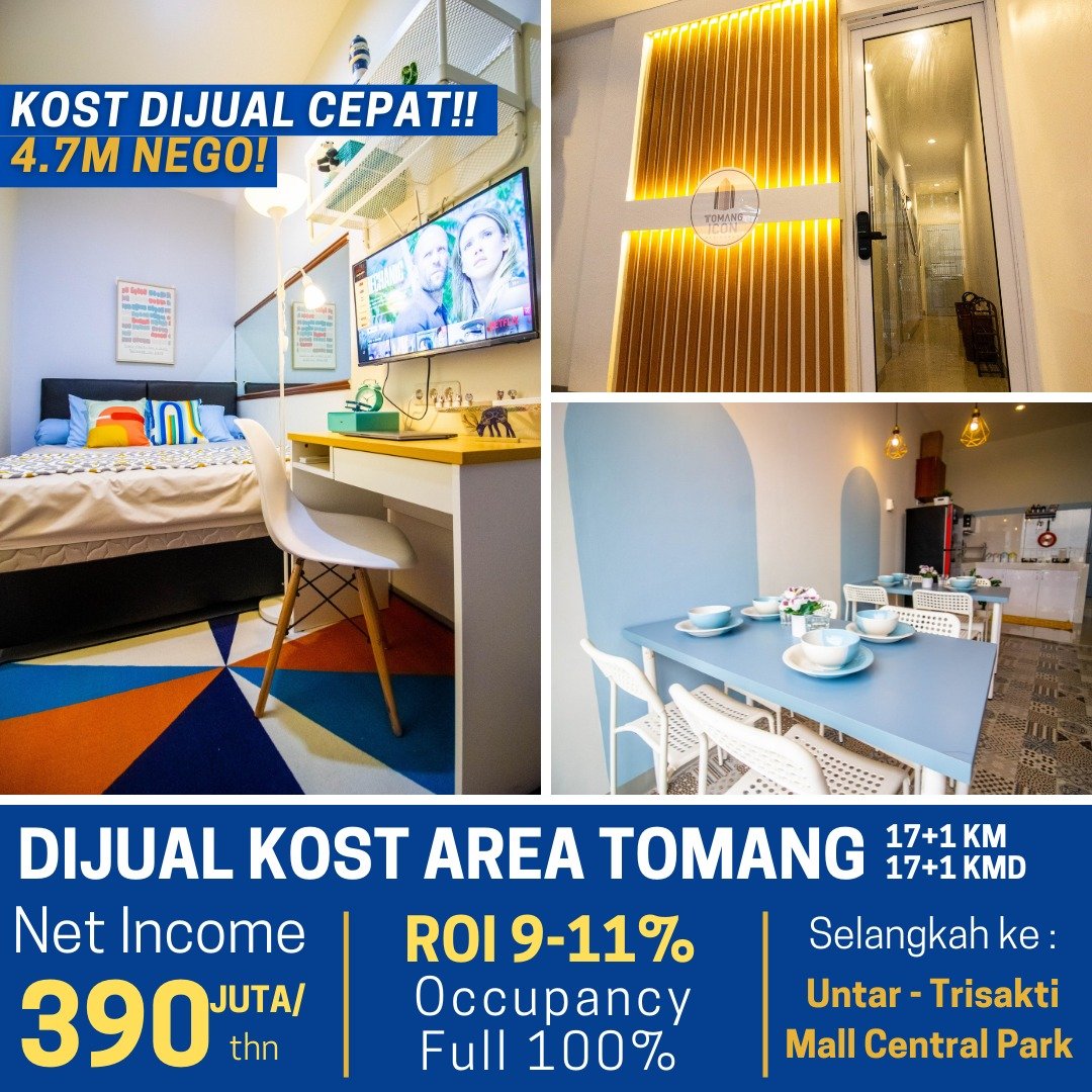 Dijual Murah Kost-Kostan Anti Pandemi di Tomang Grogol Jakarta Barat - 1