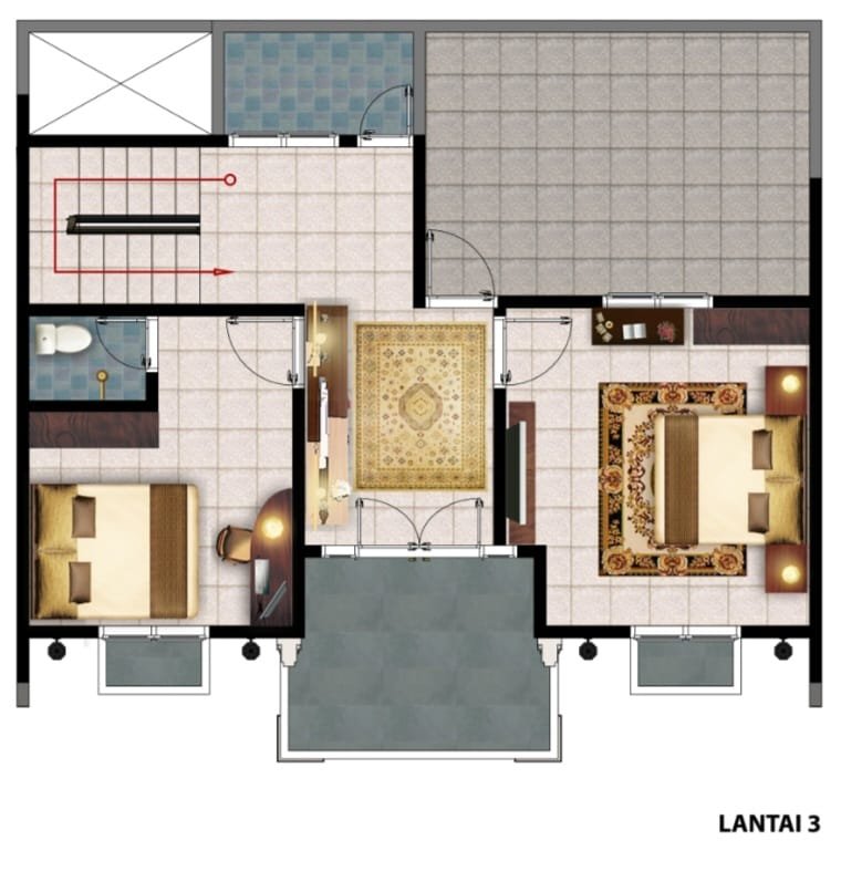 Dijual Rumah Cluster Mounte Zouri Land Durian Jagakarsa Jakarta Selatan - 3
