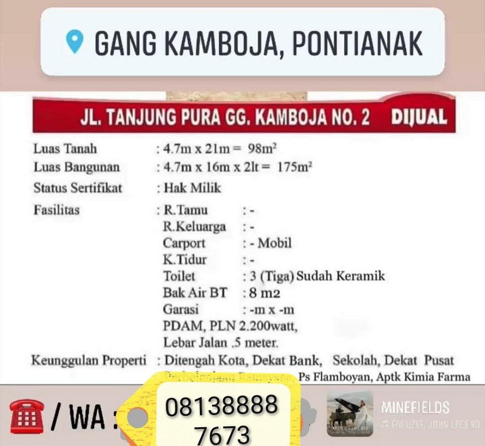 Ruko Dijual Di Kota Pontianak Dekat Ayani Megamall, Mall Matahari, RS St. Antonius Pontianak, Universitas Tanjungpura - 4