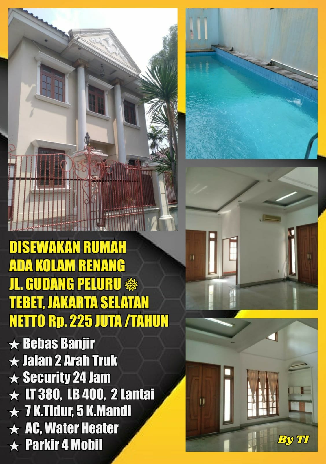 Disewakan Murah Rumah Komplek Ada Kolam Renang di Gudang Peluru Tebet Jakarta Selatan - 1