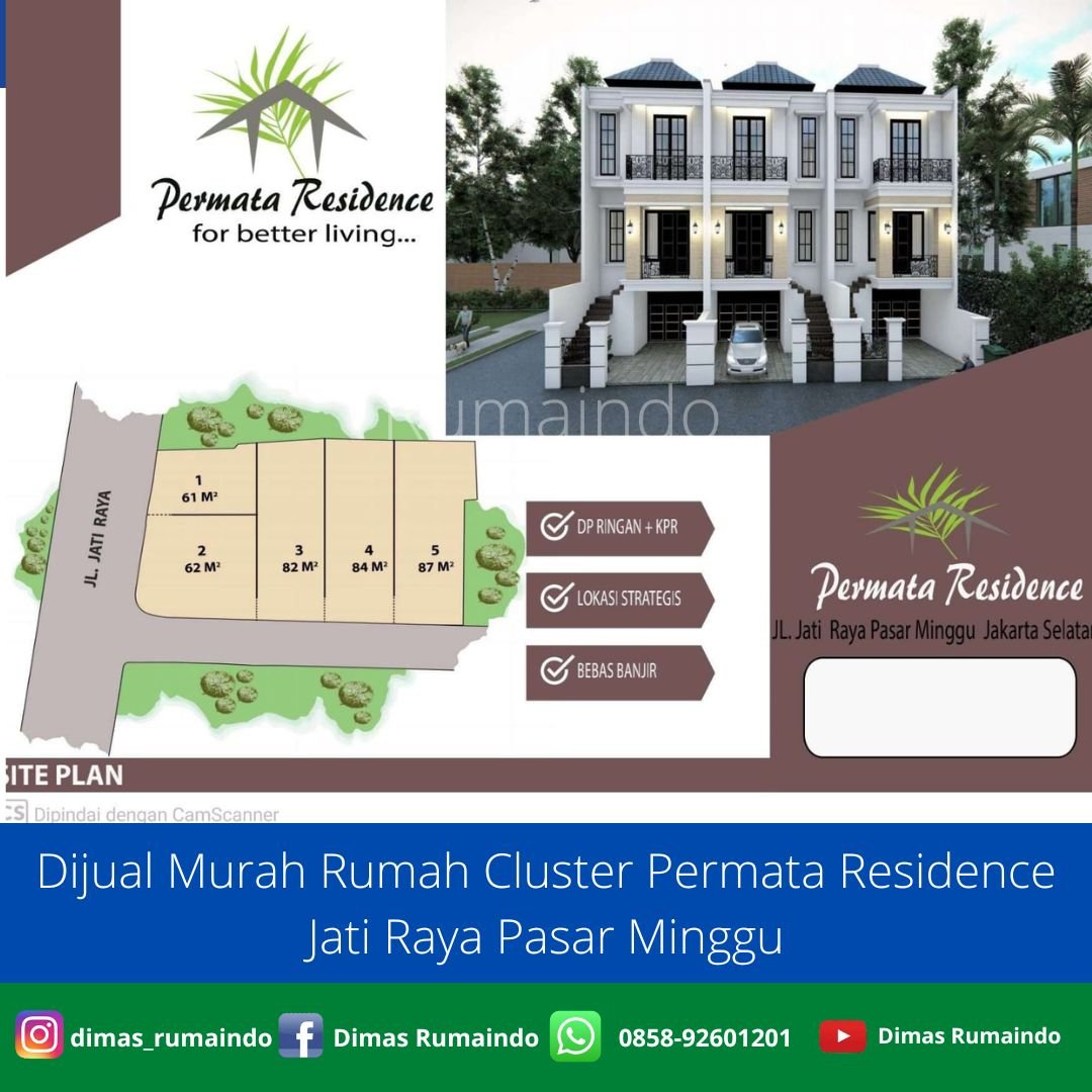 Dijual Murah Rumah Cluster Permata Residence Jati Raya Pasar Minggu - 1