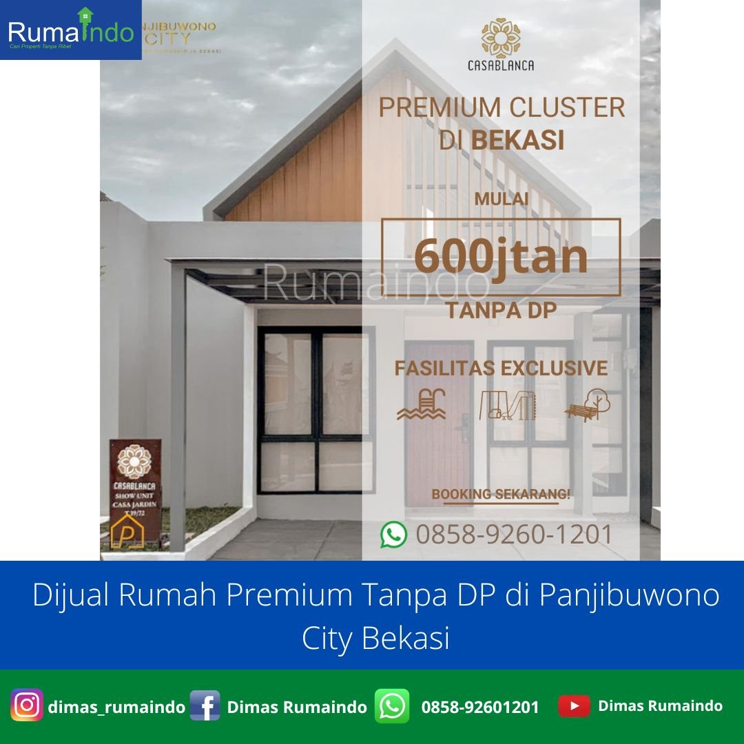 Dijual Rumah Premium Tanpa DP di Panjibuwono City Bekasi - 1