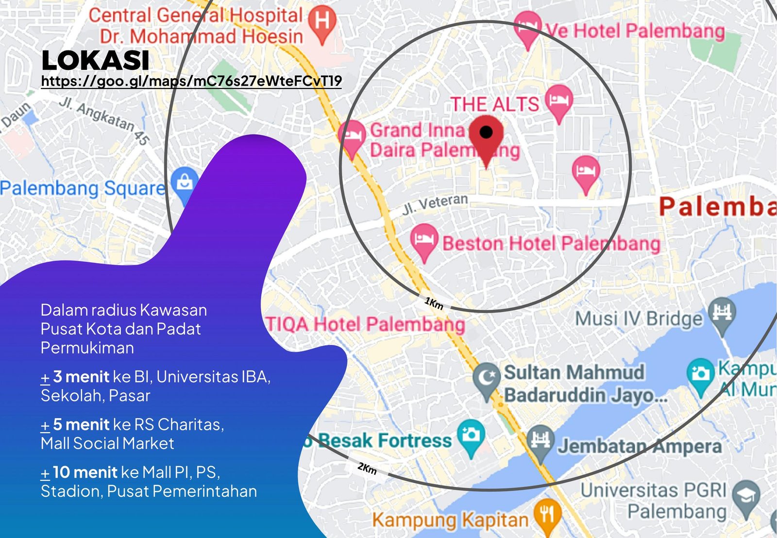 TANAH 398 m2 + 1 RUMAH DIJUAL JL MAYO RUSLAN PUSAT KOTA PALEMBANG (NEGO) - 7