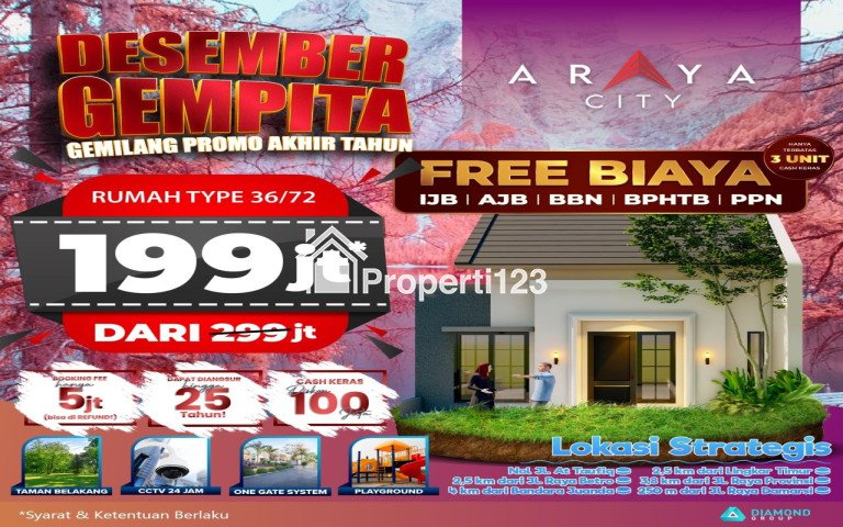 GILA CASH 199 JUTA RUMAH INDEN SIAP BANGUN DI DAMARSI BUDURAN SIDOARJO DEKAT BETRO JALAN RAYA LINGKAR TIMUR  PROVINSI DAN BANDARA JUANDA - 1