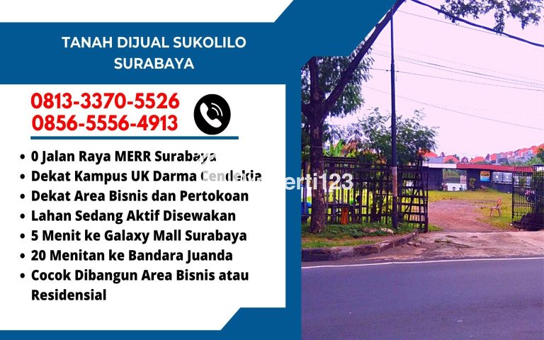 Jual Tanah Sukolilo Surabaya 0 Jalan MERR - 2