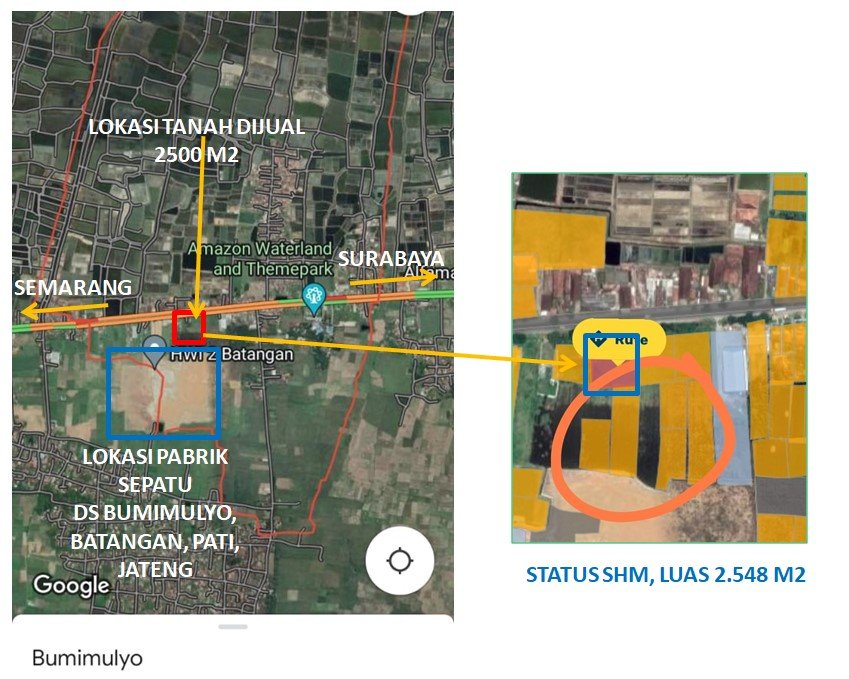 TANAH DIJUAL PABRIK SEPATU HWI PATI 2584 M2 - SHM - 1