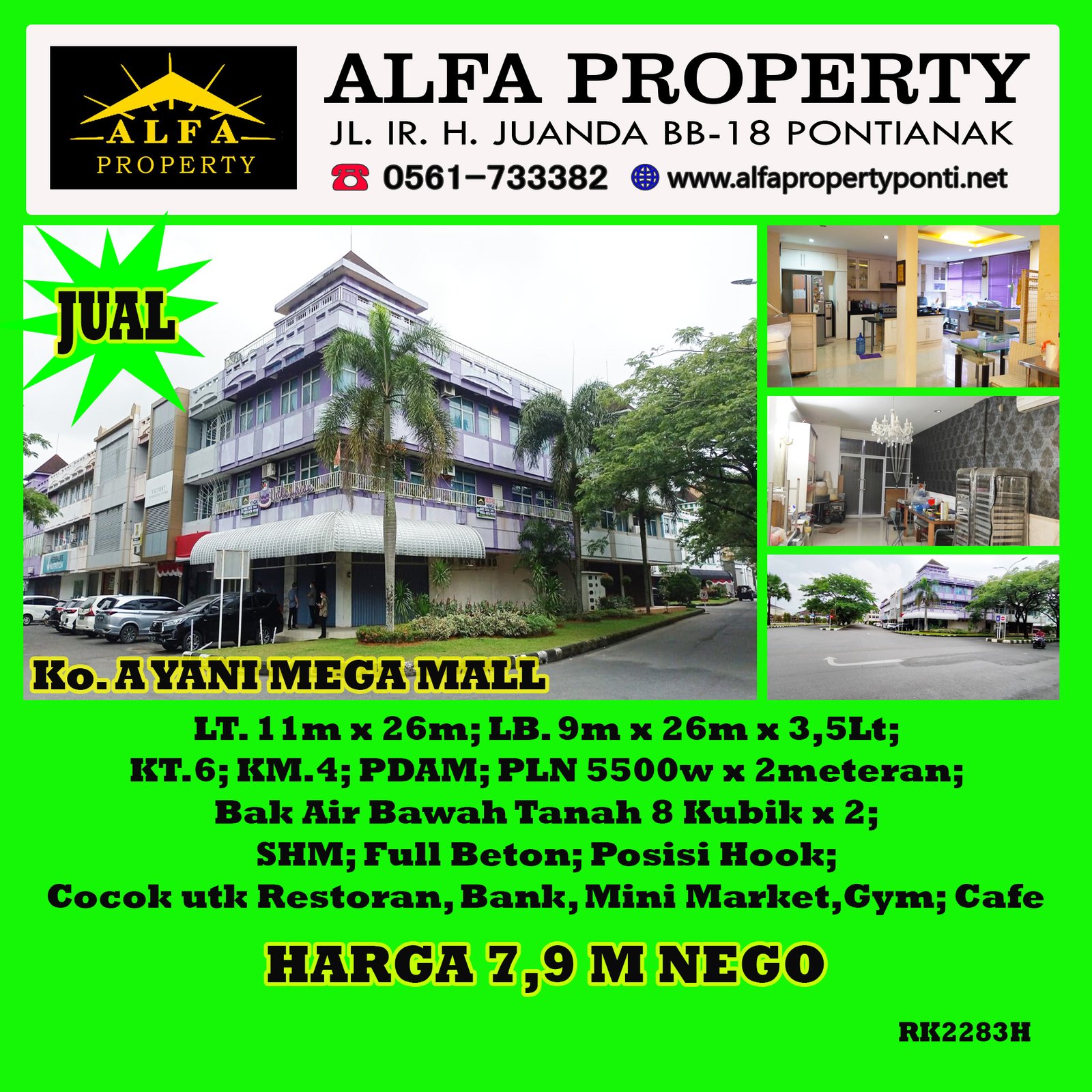 Dijual Ruko A Yani Mega Mall Kota Pontianak - 1