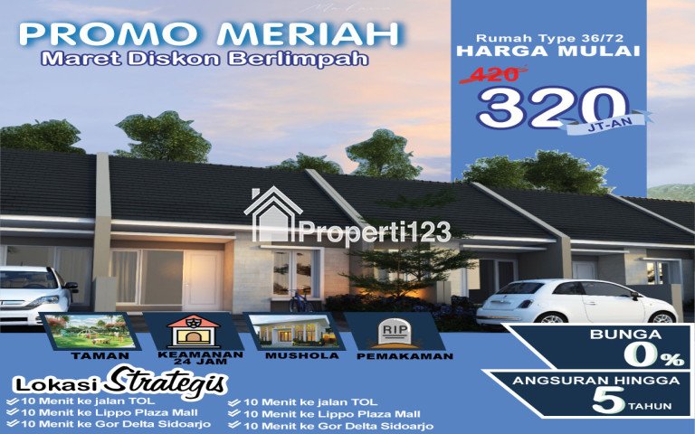 HANYA 3 UNIT, WA 0819-3997-3583, Jual Perumahan Modern di Kota Sidoarjo 320 Juta, Grand Oriental - 1
