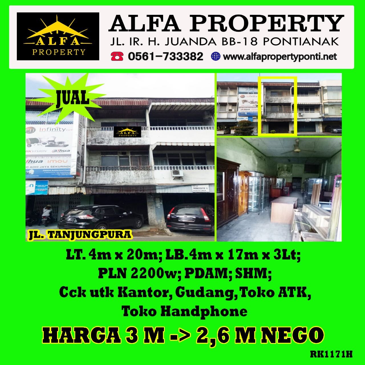 Dijual Ruko Tanjung Pura Kota Pontianak - 1