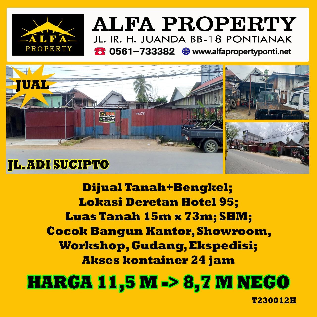 Dijual Tanah Adi Sucipto Kota Pontianak - 1
