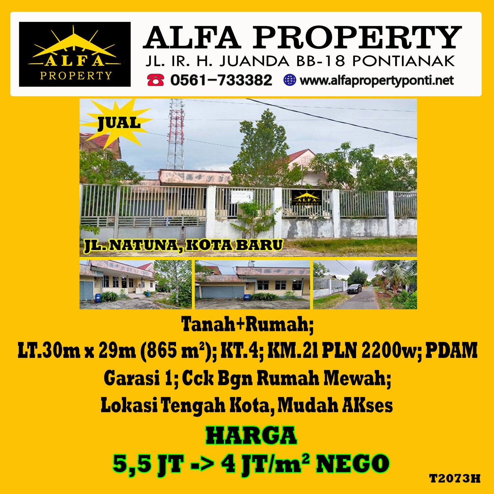 Dijual Tanah Natuna Kotabaru Kota Pontianak - 1