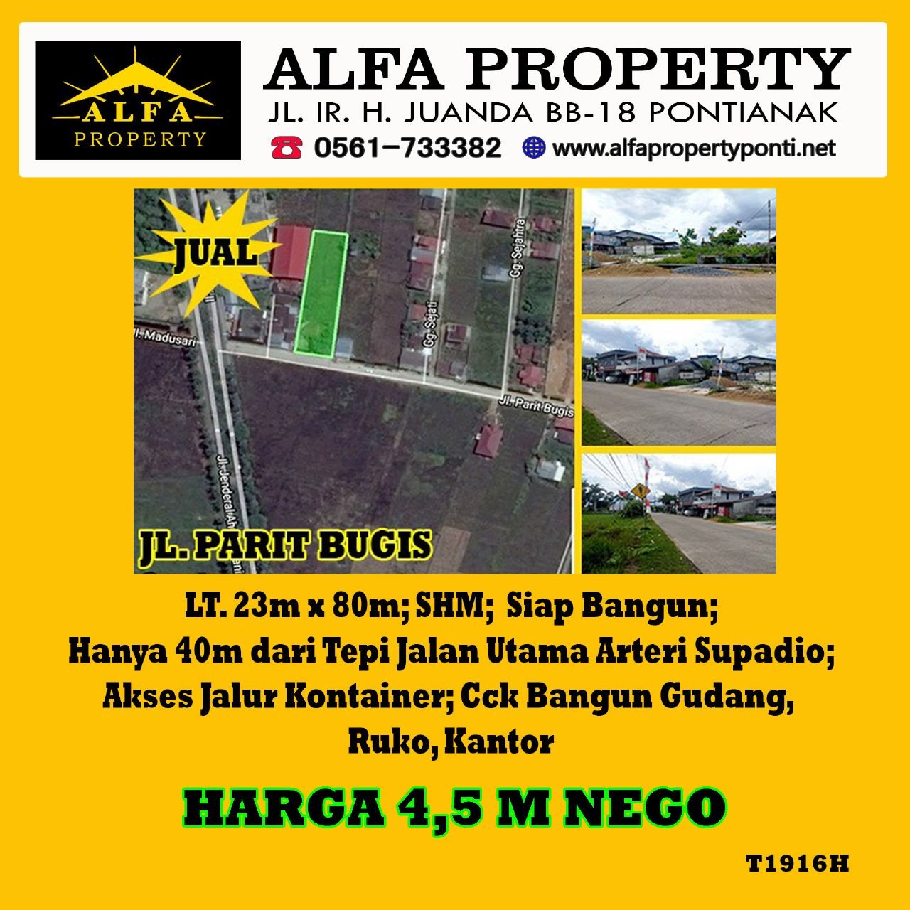 Dijual Tanah Parit Bugis Kota Pontianak - 1