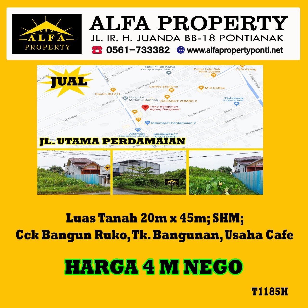 Dijual Tanah Jalan Utama Perdamaian Pontianak - 2