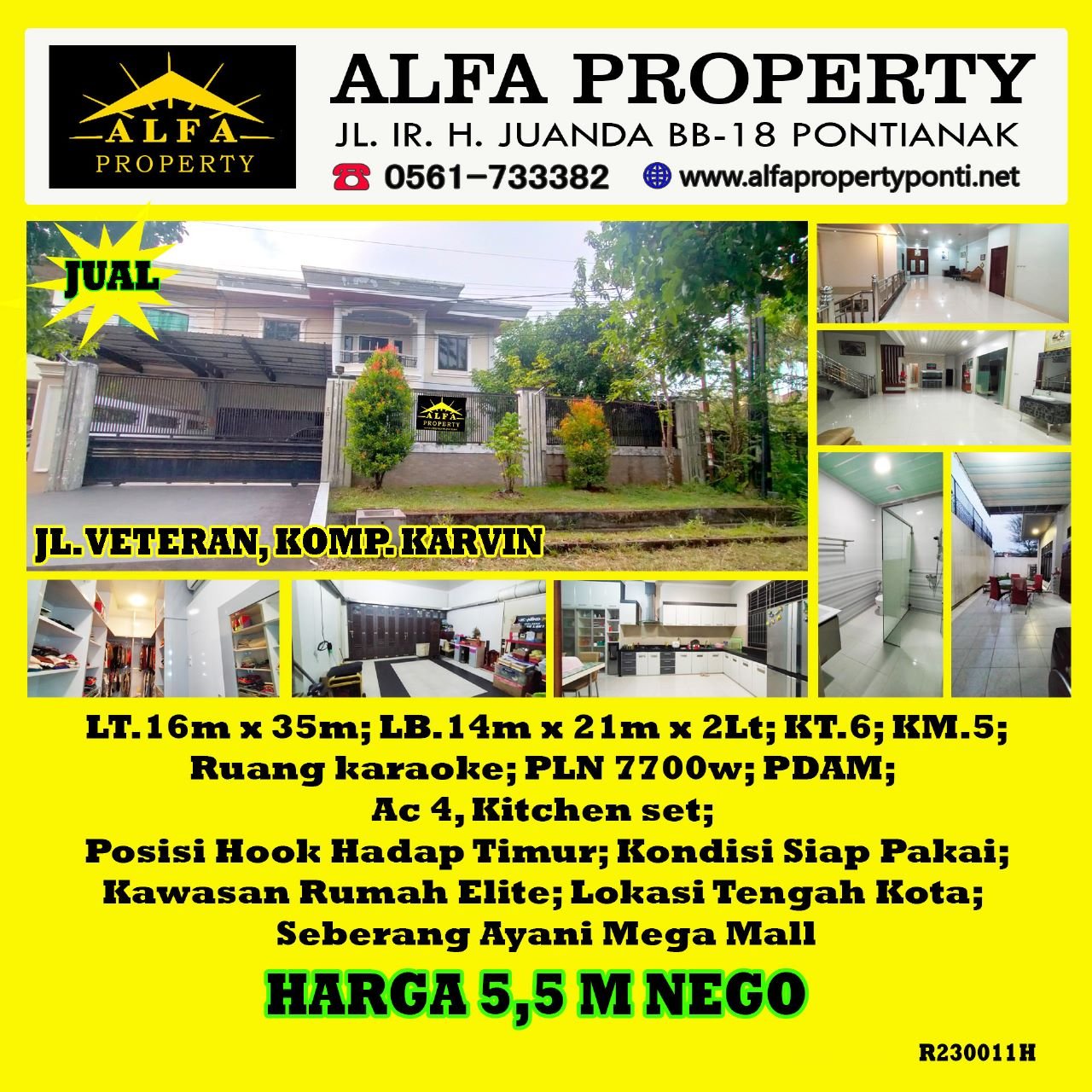 Dijual Rumah Jalan Veteran Kota Pontianak - 1