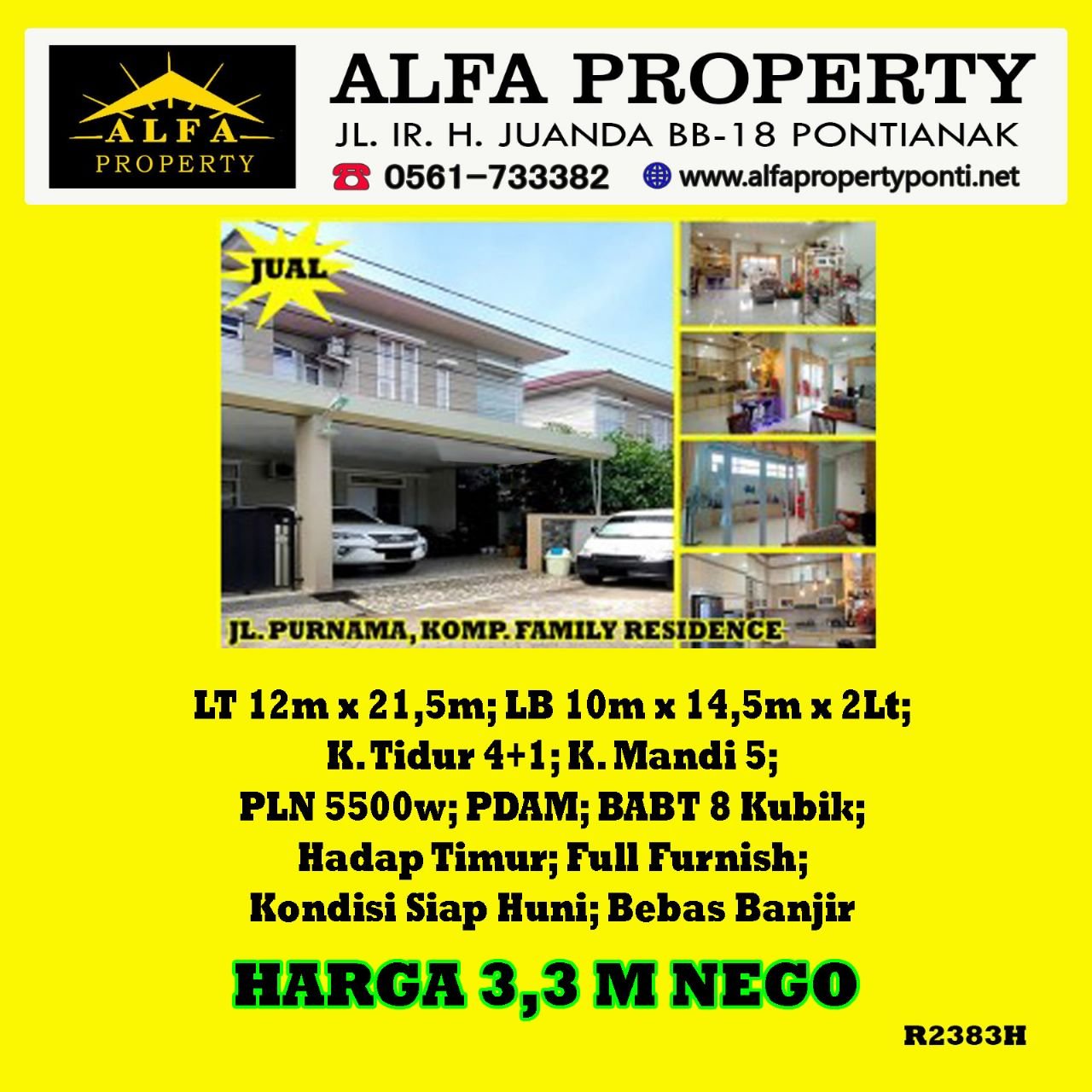 Dijual Rumah Family Residence Kota Pontianak - 1