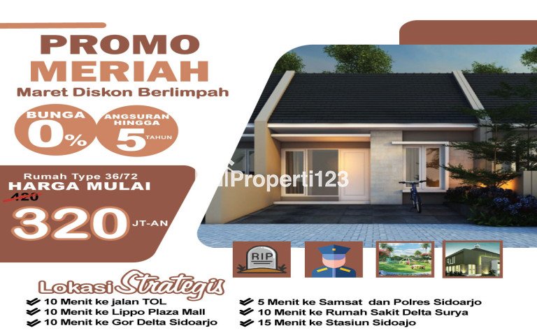 PROSES MUDAH, WA 0819-3997-3583, Hunian Minimalis Dekat MALL di Sidoarjo 320 Juta, Grand Oriental 2 - 1