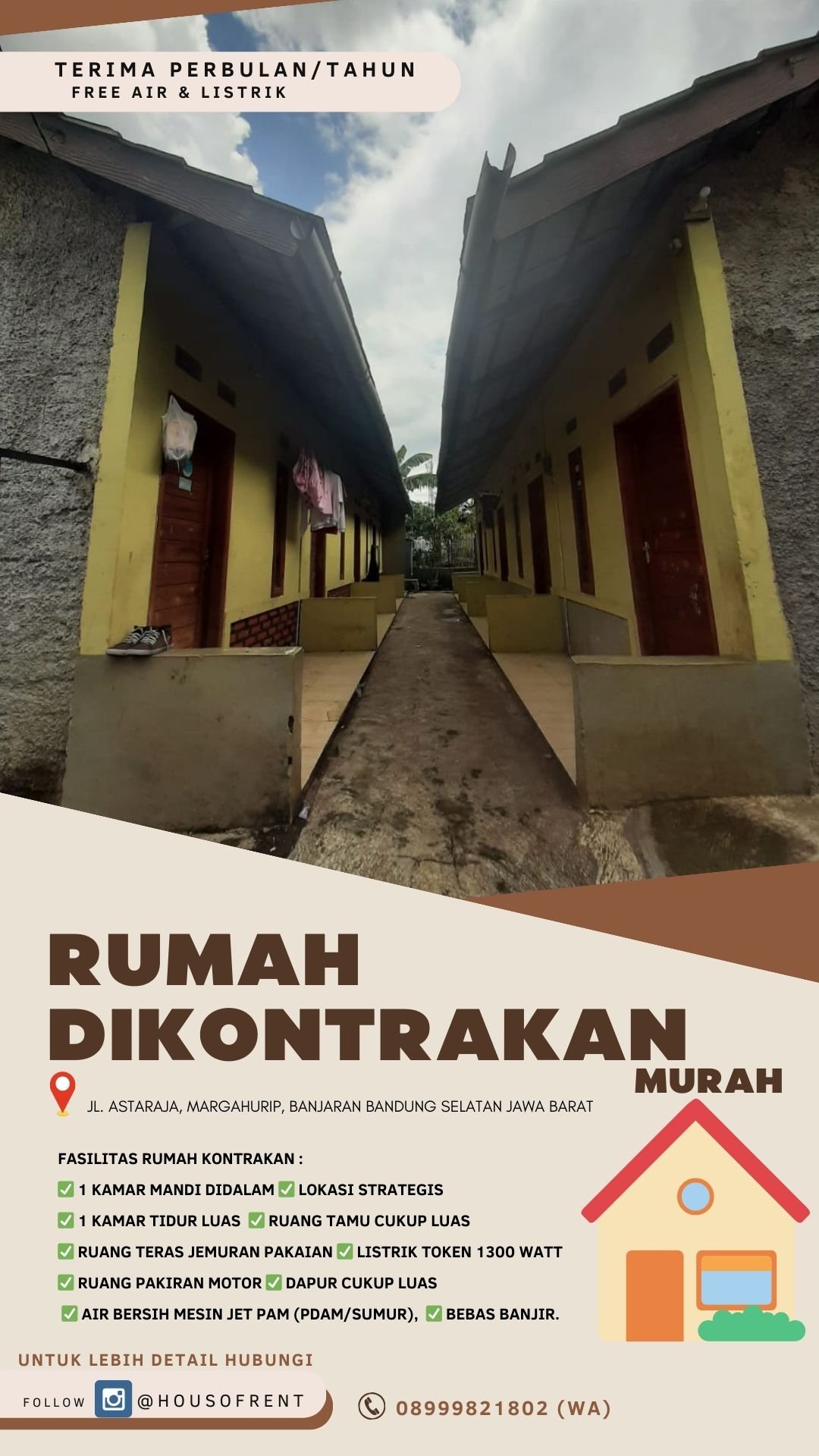 Rumah di kontrakan strategis gratis air dan listrik wilayah Banjaran Bandung Selatan jawa barat - 79