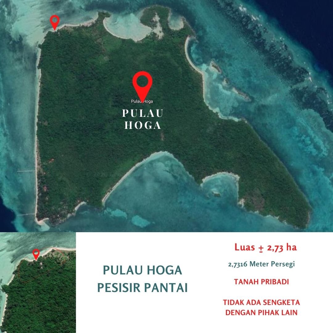 Dijual Tanah di Pinggir Pantai Pulau HOGA Kec. Kaledupa Kab. Wakatobi Sulawesi Tenggara - 1