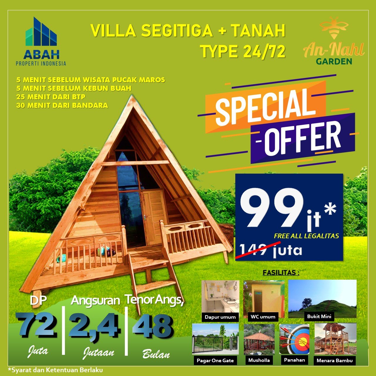 Villa terkeren terbaik & penawaran Khusus 1 unit free all legalitas - 1